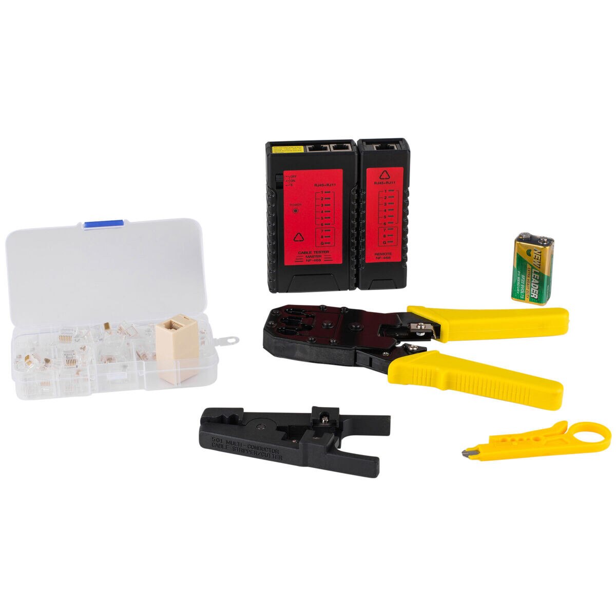 Network LAN Install Tool Kit with Cable Tester and Case